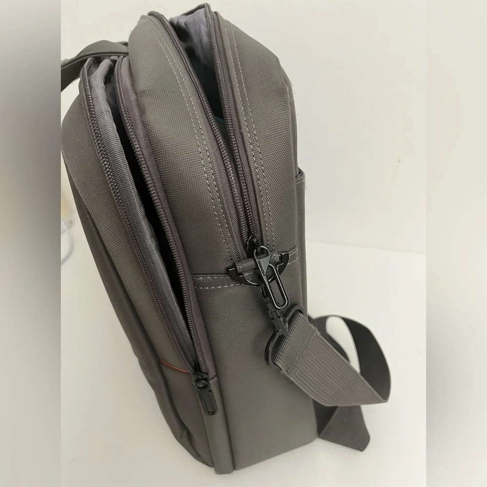 Brinch Slim Gray Laptop Bag Briefcase with Shoulder Strap